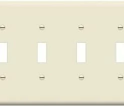 Cheap ✨ Quad Light Switch Wall Plate, Standard Size 4-Gang 4.50" X 8.19", Unbreakable Polycarbonate Thermoplastic, 8814-W, White ⌛ -Lighting & Ceiling Fans Shop 117BF4Ii88L. AC