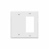 Flash Sale ✔️ Combination Decorator Rocker/Blank Outlet Wall Plate, Standard Size, 2-Gang 4.50 Inch X 4.57 Inch Light Switch Cover, Polycarbonate Thermoplastic, UL Listed, 880131-W, White ⌛