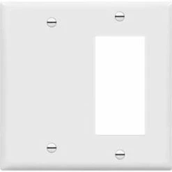 Flash Sale ✔️ Combination Decorator Rocker/Blank Outlet Wall Plate, Standard Size, 2-Gang 4.50 Inch X 4.57 Inch Light Switch Cover, Polycarbonate Thermoplastic, UL Listed, 880131-W, White ⌛ -Lighting & Ceiling Fans Shop 11T0fW47qJS. AC