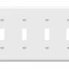 Cheap ✨ Quad Light Switch Wall Plate, Standard Size 4-Gang 4.50" X 8.19", Unbreakable Polycarbonate Thermoplastic, 8814-W, White ⌛