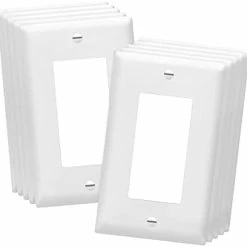 New 🤩 Decorator Light Switch Or Receptacle Outlet Wall Plate, Size 1-Gang 4.50 Inches X 2.76 Inches, Unbreakable Polycarbonate Thermoplastic, 8831-W-10PCS, White (10 Pack), UL Listed 😀 -Lighting & Ceiling Fans Shop 215NKhNIX4S. AC