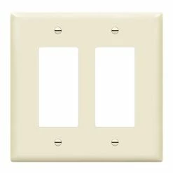 Hot Sale ⌛ Decorator Light Switch Or Receptacle Outlet Wall Plate, Gloss Finish, Size 2-Gang 4.50" X 4.57", Unbreakable Polycarbonate Thermoplastic, UL Listed, 8832-W, White 🎉 -Lighting & Ceiling Fans Shop 215hMNkFaeS