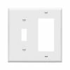 Best deal 🛒 Nerlites 881131-W Decorator/Toggle Switch Wall Plate Combination, 2-Gang, White, Standard Size, Unbreakable Polycarbonate, Replacement Receptacle Faceplates Outlet Cover 🌟