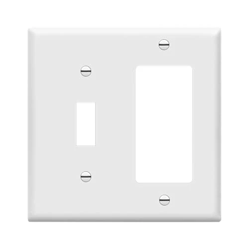 Best deal 🛒 Nerlites 881131-W Decorator/Toggle Switch Wall Plate Combination, 2-Gang, White, Standard Size, Unbreakable Polycarbonate, Replacement Receptacle Faceplates Outlet Cover 🌟 3 Best deal 🛒 Nerlites 881131-W Decorator/Toggle Switch Wall Plate Combination, 2-Gang, White, Standard Size, Unbreakable Polycarbonate, Replacement Receptacle Faceplates Outlet Cover 🌟