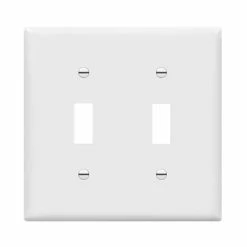 Best Sale ⭐ Toggle Light Switch Wall Plate, Gloss Finish, Size 2-Gang 4.50" X 4.57", Double Switch Cover, Unbreakable Polycarbonate Thermoplastic, 8812-W, White 🧨