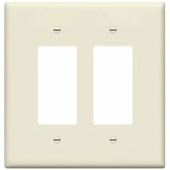 Hot Sale ⌛ Decorator Light Switch Or Receptacle Outlet Wall Plate, Gloss Finish, Size 2-Gang 4.50" X 4.57", Unbreakable Polycarbonate Thermoplastic, UL Listed, 8832-W, White 🎉 -Lighting & Ceiling Fans Shop 21HqQVzR8XS