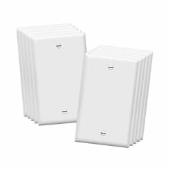 Wholesale 😍 Blank Device Wall Plate, Gloss Finish, Standard Size 1-Gang 4.50" X 2.76", Polycarbonate Thermoplastic, Electrical Covers For Unused Outlets/Switches, 8801-W-10PCS, White 10 Pack 👏