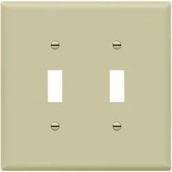 Best Sale ⭐ Toggle Light Switch Wall Plate, Gloss Finish, Size 2-Gang 4.50" X 4.57", Double Switch Cover, Unbreakable Polycarbonate Thermoplastic, 8812-W, White 🧨 -Lighting & Ceiling Fans Shop 21Q6VYrK3AL. AC