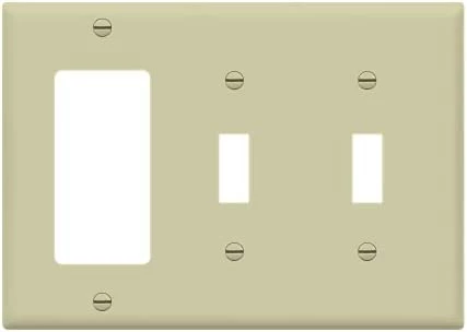 Deals ✔️ Combination Double Toggle/Single Decorator Rocker Outlet Wall Plate, Standard Size 3-Gang Light Switch Cover(4.5" X 6.38"), Polycarbonate Thermoplastic, UL Listed,881231-W, White, Two One ⭐ 9 Deals ✔️ Combination Double Toggle/Single Decorator Rocker Outlet Wall Plate, Standard Size 3-Gang Light Switch Cover(4.5" X 6.38"), Polycarbonate Thermoplastic, UL Listed,881231-W, White, Two One ⭐ - Image 7