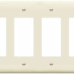 Deals 🔥 Decorator Light Switch Or Receptacle Outlet Wall Plate, Gloss Finish, Size 4-Gang 4.50" X 8.19", Polycarbonate Thermoplastic, 8834-W, White, Standard Size ✔️ -Lighting & Ceiling Fans Shop 21WKfX0kLrS. AC