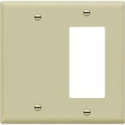 Flash Sale ✔️ Combination Decorator Rocker/Blank Outlet Wall Plate, Standard Size, 2-Gang 4.50 Inch X 4.57 Inch Light Switch Cover, Polycarbonate Thermoplastic, UL Listed, 880131-W, White ⌛ -Lighting & Ceiling Fans Shop 21YB7eCLvaS. AC