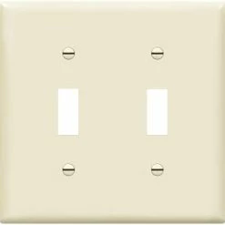 Best Sale ⭐ Toggle Light Switch Wall Plate, Gloss Finish, Size 2-Gang 4.50" X 4.57", Double Switch Cover, Unbreakable Polycarbonate Thermoplastic, 8812-W, White 🧨 -Lighting & Ceiling Fans Shop 21dEVr3N06S. AC