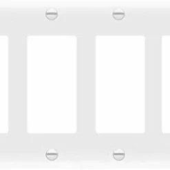 Deals 🔥 Decorator Light Switch Or Receptacle Outlet Wall Plate, Gloss Finish, Size 4-Gang 4.50" X 8.19", Polycarbonate Thermoplastic, 8834-W, White, Standard Size ✔️ -Lighting & Ceiling Fans Shop 21fRx0f0RL. AC
