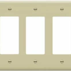 Brand new 💯 Decorator Light Switch Or Receptacle Outlet Wall Plate, Gloss Finish, Size 3-Gang 4.50" X 6.38", Polycarbonate Thermoplastic, 8833-W, White 😉 -Lighting & Ceiling Fans Shop 21gODpBr5sS. AC