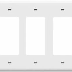 Brand new 💯 Decorator Light Switch Or Receptacle Outlet Wall Plate, Gloss Finish, Size 3-Gang 4.50" X 6.38", Polycarbonate Thermoplastic, 8833-W, White 😉 -Lighting & Ceiling Fans Shop 21pewJ mYTS. AC
