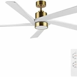 Budget ✔️ 64 Inch DC Ceiling Fan With Lights And Remote Control, 5 Reversible Carved Wood Blades, 6-Speed Noiseless DC Motor, Modern Ceiling Fan In Brass Finish With Balck Blades, ETL Listed Black ✔️ -Lighting & Ceiling Fans Shop 21u8pPqFYRL. AC 1