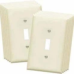 Flash Sale 😍 Toggle Light Switch Wall Plate Cover, Size 1-Gang 4.50" X 2.76", Unbreakable Polycarbonate Thermoplastic, 8811-W-10PCS, White (10 Pack) 👍 -Lighting & Ceiling Fans Shop 31 IrIUNt8S. AC