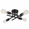 Discount 🔥 Industrial 4-Light Semi Flush Mount Ceiling Light Fixture, Modern Farmhouse Lighting Matte Black, Rustic Sputnik Chandelier Ceiling Lamp For Kitchen Bedroom Living Room Bathroom Hallway Entryway 😉 -Lighting & Ceiling Fans Shop 31146njG43L
