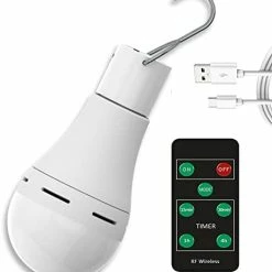 Deals ✔️ USB Rechargeable LED Light Bulbs With Remote, 4 Light Modes & Clip Hook, Portable LED Camping Lights Hanging Tent Light Bulbs For Camping, Hiking, Indoor, Emergency 180lm Daylight 🥰 -Lighting & Ceiling Fans Shop 311E0XH1E4L. AC