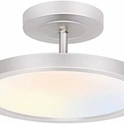 Best Pirce 🤩 13 Inch LED Round Flat Panel Light, 24W 2400lm 3000K/4000K/5000K CCT Selectable, Dimmable Edge-Lit Flush Mount LED Ceiling Light For Kitchen, Bedroom, Laundry And Closet Room, Black Silver ⌛ -Lighting & Ceiling Fans Shop 311G0OOtfAL. AC