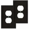 Best Pirce 💯 Modern Edge Decorative Wall Plate Switch Plate Outlet Cover, Durable Solid Zinc Alloy (Single Duplex 2PK, Matte Black) 💯 -Lighting & Ceiling Fans Shop 311IM2enFmL