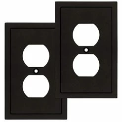 Best Pirce 💯 Modern Edge Decorative Wall Plate Switch Plate Outlet Cover, Durable Solid Zinc Alloy (Single Duplex 2PK, Matte Black) 💯