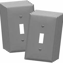 Flash Sale 😍 Toggle Light Switch Wall Plate Cover, Size 1-Gang 4.50" X 2.76", Unbreakable Polycarbonate Thermoplastic, 8811-W-10PCS, White (10 Pack) 👍 -Lighting & Ceiling Fans Shop 313W1Up34aS. AC