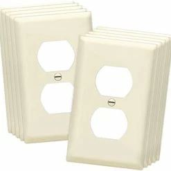 Budget 🛒 ENERLITES Duplex Wall Plates Kit, Electrical Outlet Covers, Standard Size 1-Gang 4.50" X 2.76", Unbreakable Polycarbonate Thermoplastic, Electric Receptacle Plug Covers, 8821-W-10PCS, White, 10 Pack 😍 -Lighting & Ceiling Fans Shop 313keFzeK2L. AC