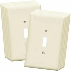 Flash Sale 😍 Toggle Light Switch Wall Plate Cover, Size 1-Gang 4.50" X 2.76", Unbreakable Polycarbonate Thermoplastic, 8811-W-10PCS, White (10 Pack) 👍 -Lighting & Ceiling Fans Shop 315oK3pyVwS. AC