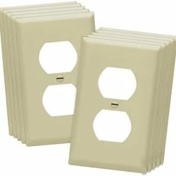 Budget 🛒 ENERLITES Duplex Wall Plates Kit, Electrical Outlet Covers, Standard Size 1-Gang 4.50" X 2.76", Unbreakable Polycarbonate Thermoplastic, Electric Receptacle Plug Covers, 8821-W-10PCS, White, 10 Pack 😍 -Lighting & Ceiling Fans Shop 3166j0GaQCL. AC