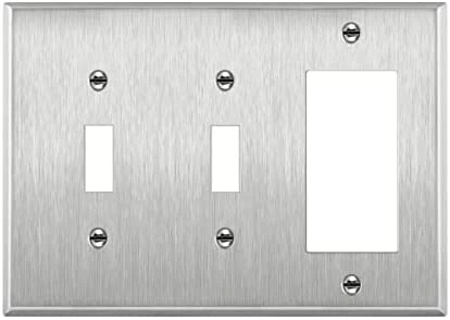 Deals ✔️ Combination Double Toggle/Single Decorator Rocker Outlet Wall Plate, Standard Size 3-Gang Light Switch Cover(4.5" X 6.38"), Polycarbonate Thermoplastic, UL Listed,881231-W, White, Two One ⭐ 10 Deals ✔️ Combination Double Toggle/Single Decorator Rocker Outlet Wall Plate, Standard Size 3-Gang Light Switch Cover(4.5" X 6.38"), Polycarbonate Thermoplastic, UL Listed,881231-W, White, Two One ⭐ - Image 8