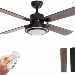 Discount ✔️ Warmiplanet 52 Inch Ceiling Fan With Lights Remote Control For Bedroom,Living Room, Office, Basement, Kitchen, Dining Room, Brushed Nickel (4-Blades) 🔥 -Lighting & Ceiling Fans Shop 31AqpArTCvL. AC