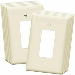 New 🤩 Decorator Light Switch Or Receptacle Outlet Wall Plate, Size 1-Gang 4.50 Inches X 2.76 Inches, Unbreakable Polycarbonate Thermoplastic, 8831-W-10PCS, White (10 Pack), UL Listed 😀 -Lighting & Ceiling Fans Shop 31D3P6eOkRS. AC