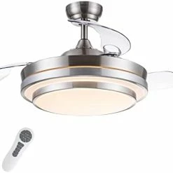 Best reviews of 🌟 Retractable Ceiling Fan With Lights Remote Control, 42 Inch Modern Ceiling Fan For Bedroom Living Room In 3 Color Changeable,Timer, Noiseless DC Motor, 6 Speed, Brush Nickel, Ceiling Fans Brushed Nickel (3 Blades) 🛒 -Lighting & Ceiling Fans Shop 31GwZf6NJhL. AC