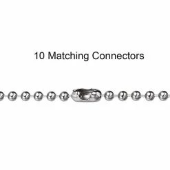 Budget 🎉 Ceiling Fan Pull Chain, 120" Rust Proof Copper 3mm Beaded Ball Light Pulls Extension Chains With 12 Connectors, Silver ⭐ -Lighting & Ceiling Fans Shop 31Hi8Awy6rL