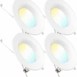 Promo 🧨 5/6 Inch LED Can Lights Retrofit Recessed Lighting, Baffle Trim, Dimmable, 3000K Warm White, 13W=75W, 965 LM, Damp Rated, Replacement Conversion Kit – UL Energy Star Listed 4 Pack ⌛ -Lighting & Ceiling Fans Shop 31IYM0pCmfL. AC