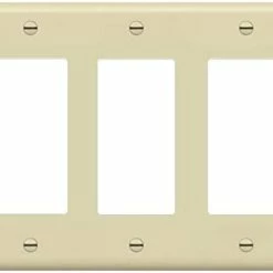 Brand new 💯 Decorator Light Switch Or Receptacle Outlet Wall Plate, Gloss Finish, Size 3-Gang 4.50" X 6.38", Polycarbonate Thermoplastic, 8833-W, White 😉 -Lighting & Ceiling Fans Shop 31M25y74GCL. AC