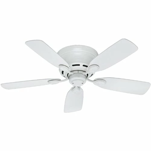Hot Sale ❤️ 51059 Hunter Indoor Low Profile IV Ceiling Fan With Pull Chain Control, 42", White Finish ✔️ 3 Hot Sale ❤️ 51059 Hunter Indoor Low Profile IV Ceiling Fan With Pull Chain Control, 42", White Finish ✔️