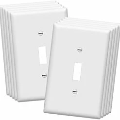 Flash Sale 😍 Toggle Light Switch Wall Plate Cover, Size 1-Gang 4.50" X 2.76", Unbreakable Polycarbonate Thermoplastic, 8811-W-10PCS, White (10 Pack) 👍 -Lighting & Ceiling Fans Shop 31NL0UWtcDS. AC