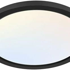 Best Pirce 🤩 13 Inch LED Round Flat Panel Light, 24W 2400lm 3000K/4000K/5000K CCT Selectable, Dimmable Edge-Lit Flush Mount LED Ceiling Light For Kitchen, Bedroom, Laundry And Closet Room, Black Silver ⌛ -Lighting & Ceiling Fans Shop 31Np00wAzzL. AC