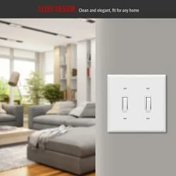 Best Sale ⭐ Toggle Light Switch Wall Plate, Gloss Finish, Size 2-Gang 4.50" X 4.57", Double Switch Cover, Unbreakable Polycarbonate Thermoplastic, 8812-W, White 🧨 -Lighting & Ceiling Fans Shop 31OiH3AzbAL