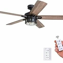 Outlet 🔥 Bonterra - 52-in Indoor Fan With Remote Control- LED Ceiling Fan With Light - Contemporary Room Fan With Dual Finish Blades - Model 50690-01 (Matte Black) 💯 -Lighting & Ceiling Fans Shop 31OiSb9UBsL. AC