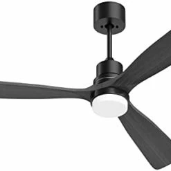Hot Sale 😀 Ceiling Fans With Lights Remote Control,52-inch Indoor Outdoor Wood Ceiling Fan With 3 Blade Noiseless Motor Solid Walnut And Matte Black Big Wood Blades Black Body ⭐ -Lighting & Ceiling Fans Shop 31TKzxQWcL. AC