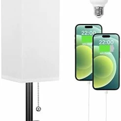Coupon 🎁 Aooshine Bedside Table Lamp With 3 Levels Brightness - 2700/3500/5000K Small Lamp With USB C+A Ports, Nightstand Lamp With 3 Color Modes By Pull Chain, Bedroom Lamp For Living Read Work(LED Bulb Included) D-grey Shad ✔️ -Lighting & Ceiling Fans Shop 31U 8zPlMAL. AC