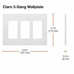 Outlet 🔥 Claro 3 Gang Decorator/Rocker Wallplate, Gloss, White (1-Pack) | CW-3-WH 🔥 -Lighting & Ceiling Fans Shop 31UfV6w1egL