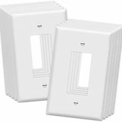 New 🤩 Decorator Light Switch Or Receptacle Outlet Wall Plate, Size 1-Gang 4.50 Inches X 2.76 Inches, Unbreakable Polycarbonate Thermoplastic, 8831-W-10PCS, White (10 Pack), UL Listed 😀 -Lighting & Ceiling Fans Shop 31V6yKRrtL. AC