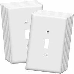 Flash Sale 😍 Toggle Light Switch Wall Plate Cover, Size 1-Gang 4.50" X 2.76", Unbreakable Polycarbonate Thermoplastic, 8811-W-10PCS, White (10 Pack) 👍 -Lighting & Ceiling Fans Shop 31XSekwz7oS. AC