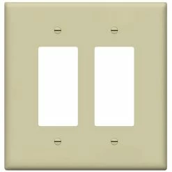 Hot Sale ⌛ Decorator Light Switch Or Receptacle Outlet Wall Plate, Gloss Finish, Size 2-Gang 4.50" X 4.57", Unbreakable Polycarbonate Thermoplastic, UL Listed, 8832-W, White 🎉 -Lighting & Ceiling Fans Shop 31Y8uPtohnS
