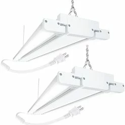 Deals 🧨 Bounder Deformable LED Shop Light For Workshop, 6400LM 80W 4FT Utility Shop Lighting Fixture With Plug And Adjustable Panel, 5000K Daylight, Hanging Or Flush Mount For Shop, Garage, Workbench, 1 Pack White | 1 Pack 🌟 -Lighting & Ceiling Fans Shop 31YYCfGlDML. AC