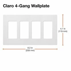 Cheapest ⭐ Claro 4 Gang Decorator/Rocker Wallplate, Gloss, White (1-Pack) | CW-4-WH 🧨 -Lighting & Ceiling Fans Shop 31ahqGlNdmL